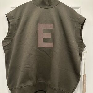 Olive Essential Sleeveless Sweatshirt